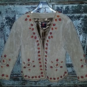 Adrienne Landau suede/leather jacket, sz L